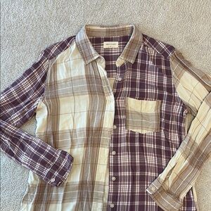 Thread & Supply Brown and Cream Casual Button Down Shirt